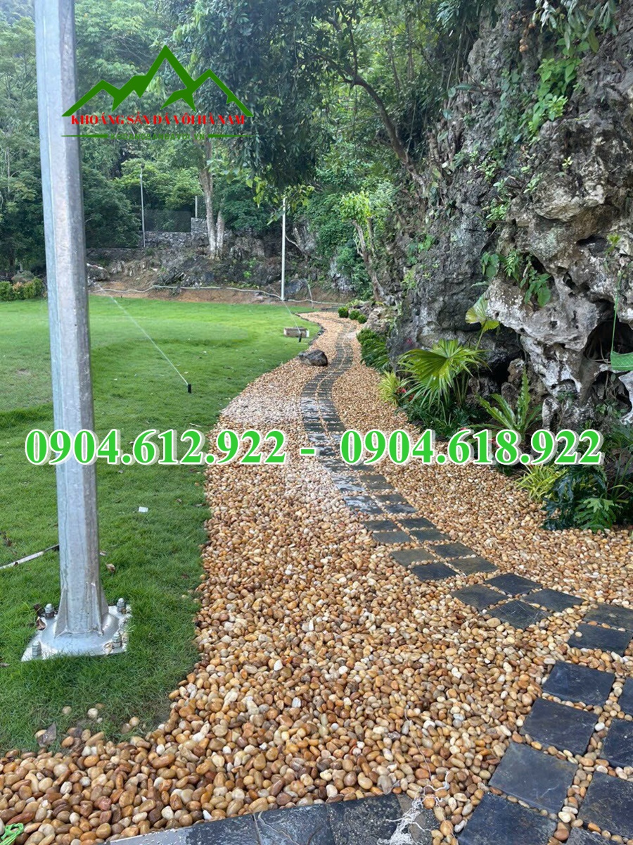 sỏi trang trí lối đi sân vườn
