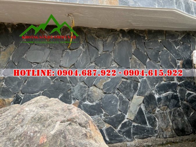 Đá rối đen lai châu ốp tường