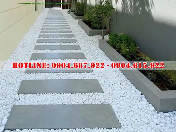 Sỏi trắng rải lối đi sân vườn đẹp