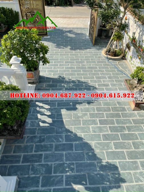 Đá xanh rêu lát sân tại Hải Dương