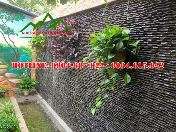 đá suối quy cách ốp tường thác nước