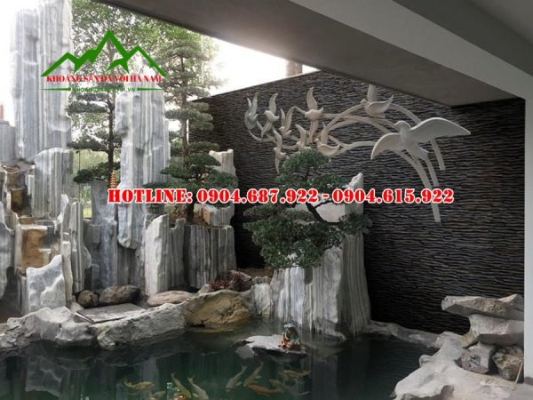 đá suối ốp tường tiểu cảnh