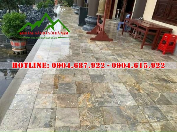 Đá dăm kết vàng lát sân