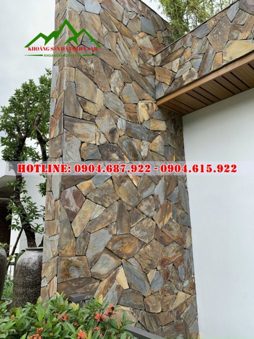 Đá rối đa sắc ốp tường biệt thự