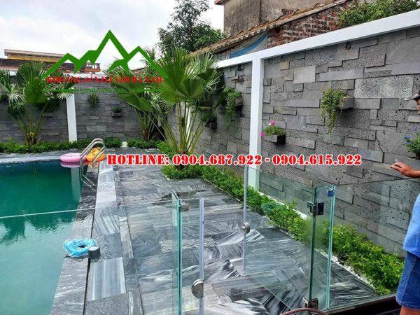 mẫu đá sọc dưa lát hồ bơi