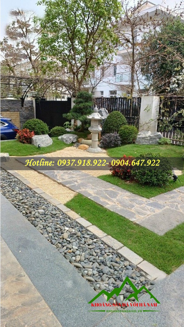 Sỏi đen sân vườn 