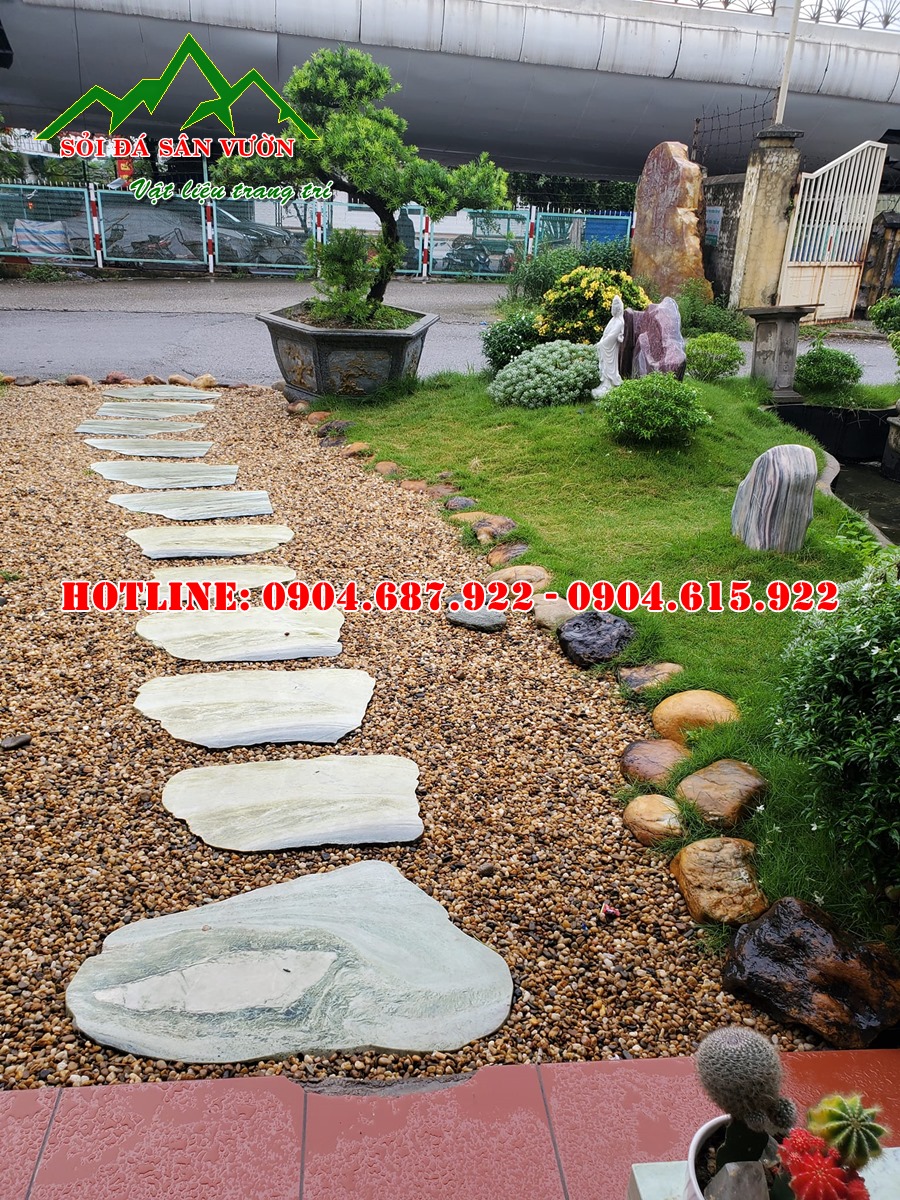 Bán sỏi cuội rải lối đi sân vườn